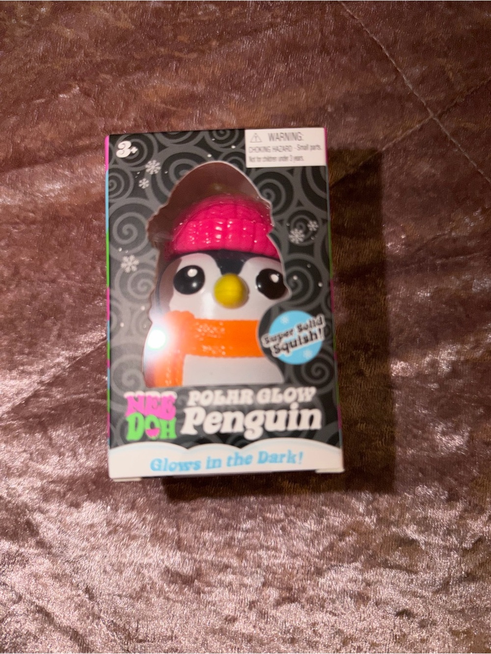 Polar Glow Penguin Squishy Toy - Pink Hat & Orange Scarf